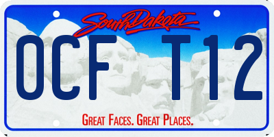 SD license plate 0CFT12
