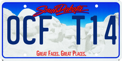 SD license plate 0CFT14