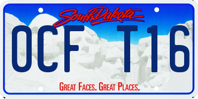 SD license plate 0CFT16