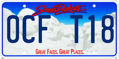 SD license plate 0CFT18