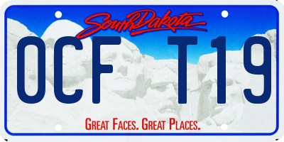 SD license plate 0CFT19