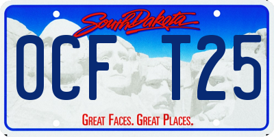 SD license plate 0CFT25