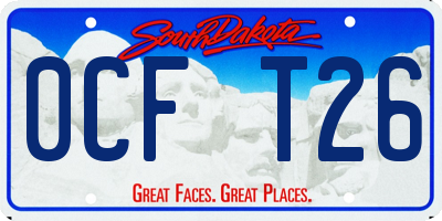 SD license plate 0CFT26