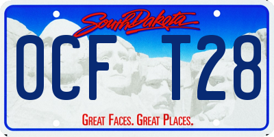 SD license plate 0CFT28