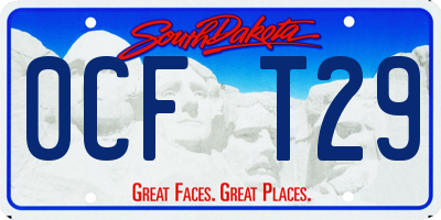 SD license plate 0CFT29