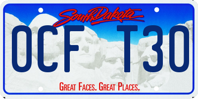 SD license plate 0CFT30