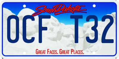 SD license plate 0CFT32