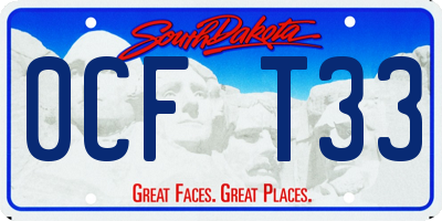 SD license plate 0CFT33