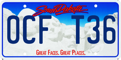 SD license plate 0CFT36