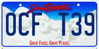 SD license plate 0CFT39