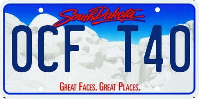 SD license plate 0CFT40
