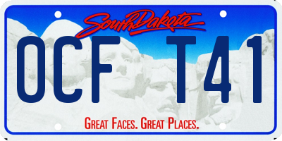 SD license plate 0CFT41