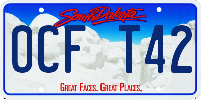 SD license plate 0CFT42