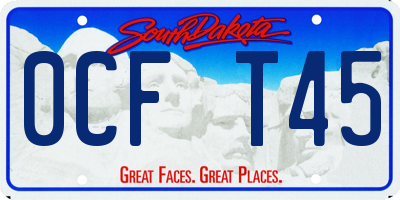 SD license plate 0CFT45