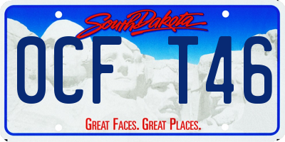 SD license plate 0CFT46