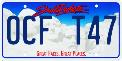 SD license plate 0CFT47