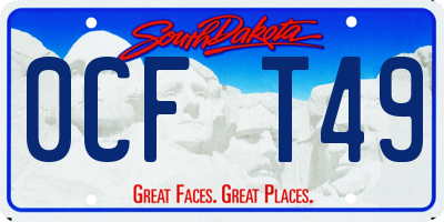 SD license plate 0CFT49