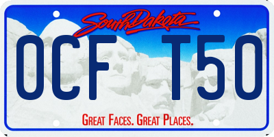 SD license plate 0CFT50