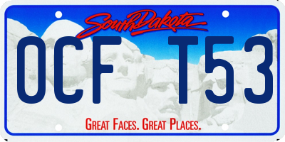 SD license plate 0CFT53