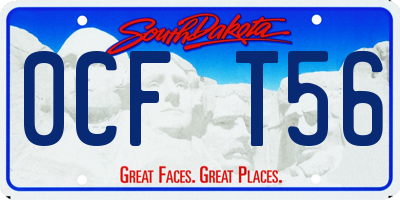 SD license plate 0CFT56