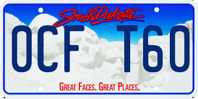 SD license plate 0CFT60