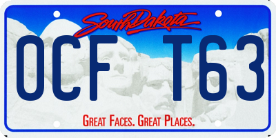 SD license plate 0CFT63