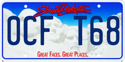 SD license plate 0CFT68