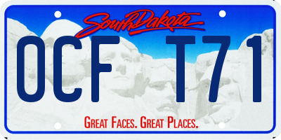 SD license plate 0CFT71