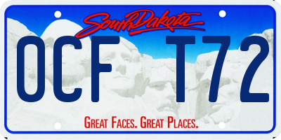 SD license plate 0CFT72