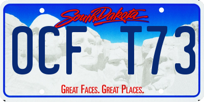 SD license plate 0CFT73