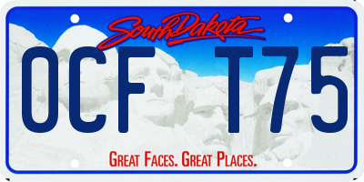 SD license plate 0CFT75