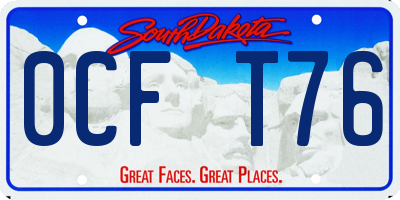 SD license plate 0CFT76