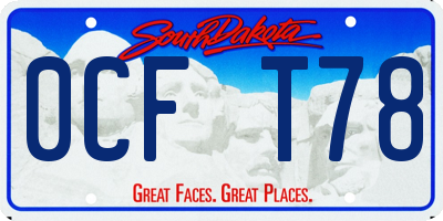 SD license plate 0CFT78
