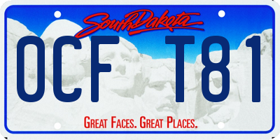SD license plate 0CFT81