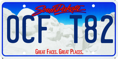 SD license plate 0CFT82