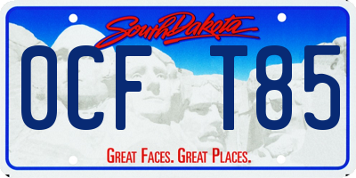 SD license plate 0CFT85