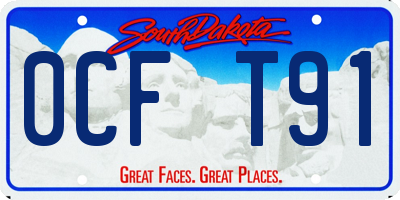 SD license plate 0CFT91