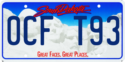 SD license plate 0CFT93
