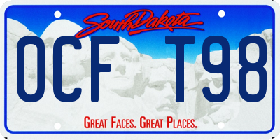 SD license plate 0CFT98