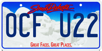 SD license plate 0CFU22