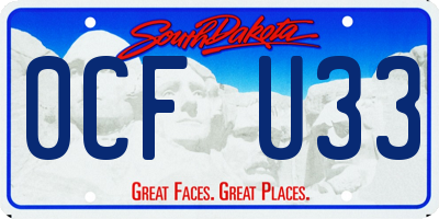 SD license plate 0CFU33
