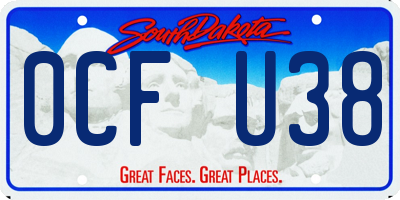 SD license plate 0CFU38
