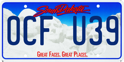 SD license plate 0CFU39