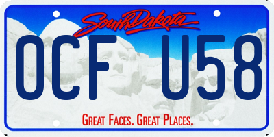 SD license plate 0CFU58