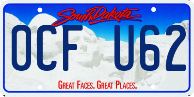 SD license plate 0CFU62