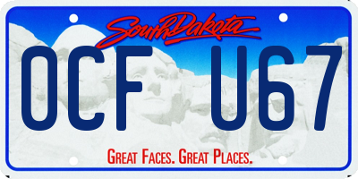 SD license plate 0CFU67