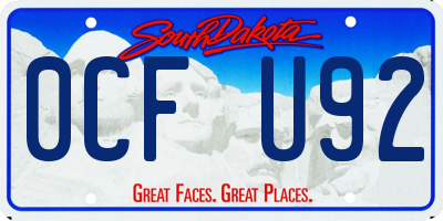 SD license plate 0CFU92