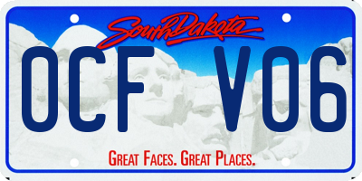 SD license plate 0CFV06