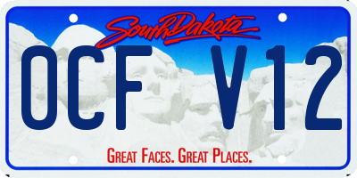 SD license plate 0CFV12