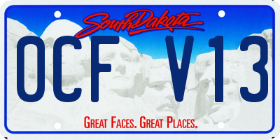 SD license plate 0CFV13